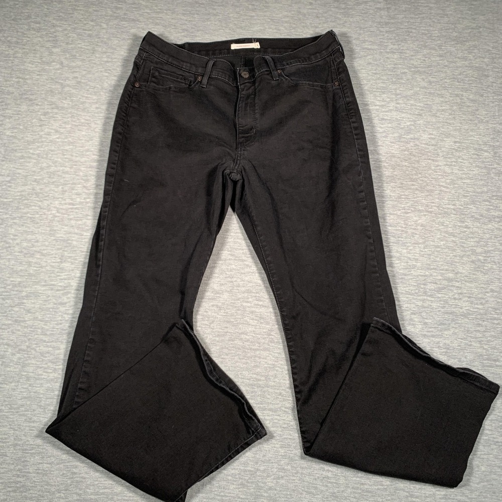 Levis Classic Bootcut Jeans‎ Womens 16 Black Stretch Waterless Denim Mid Rise